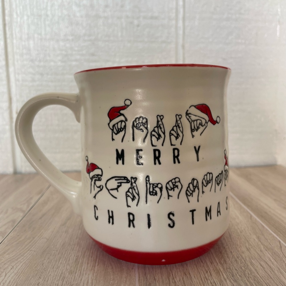 PEPPERMINT PINE ASL Merry Christmas Mug - Red